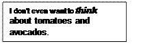 Text Box: I don’t even want to think about tomatoes and avocados.